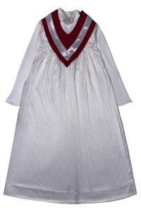 網上訂做淨色聖詩袍  自主設計 長袖聖詩袍 多打閘 白色牧師服 聖詩袍供應商  CHR027